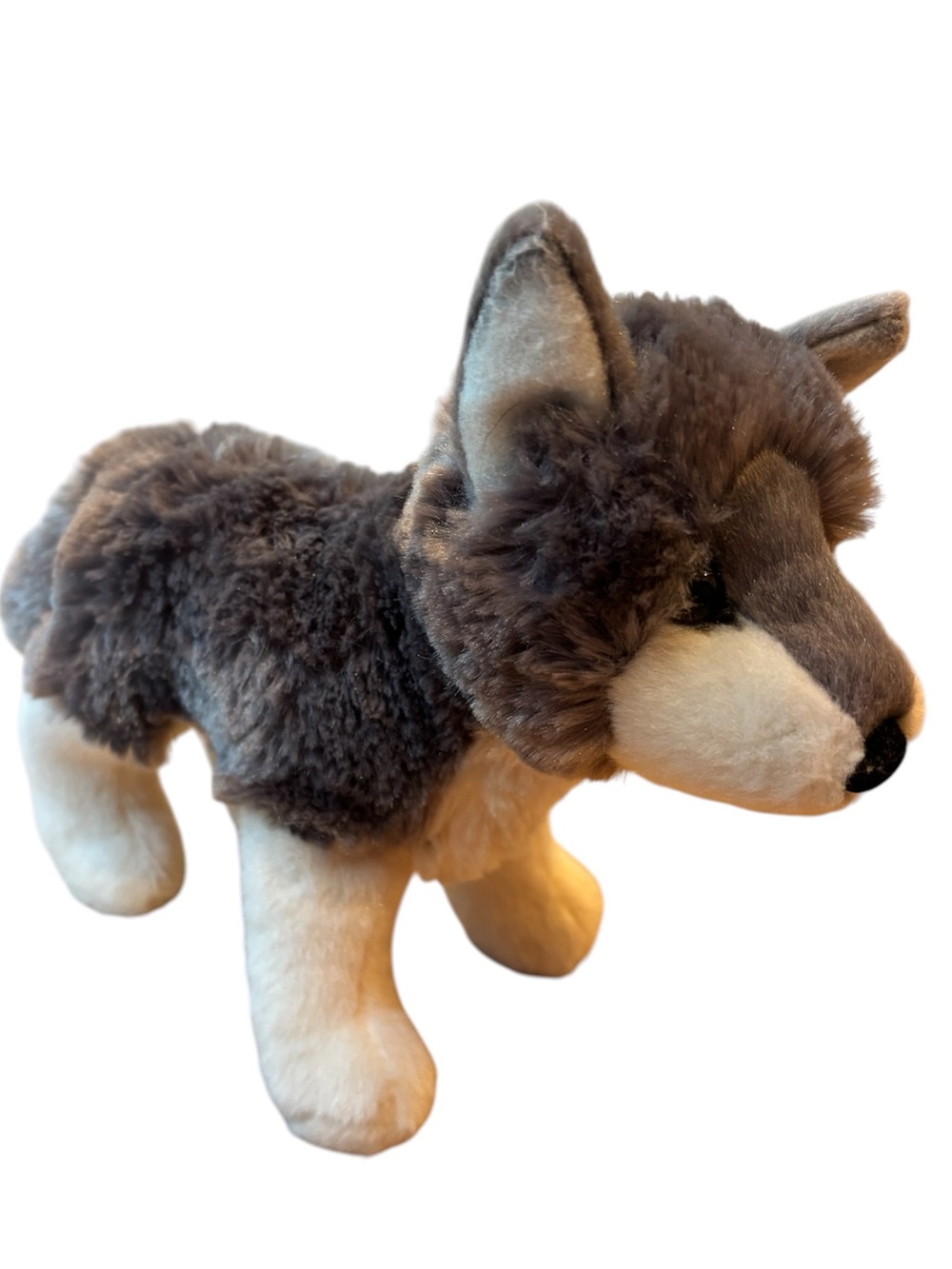 Douglas Wolf Plush White Grey EUC 11”